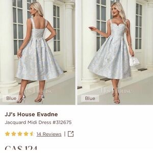JJs House Light Blue Jacquard Midi Dress